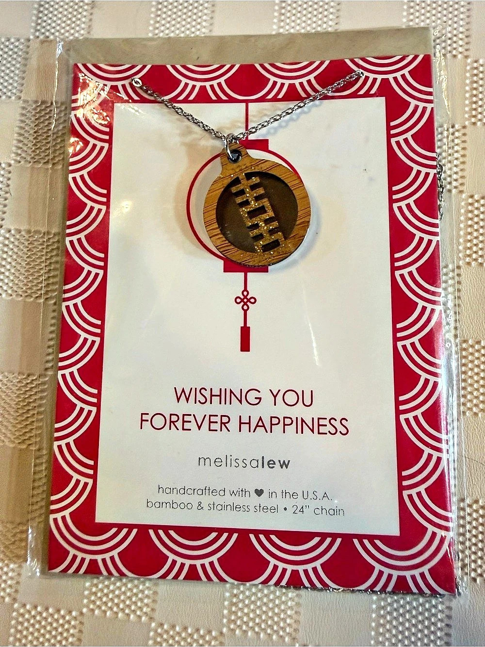 melissalew Bamboo Happiness Pendant Necklace
